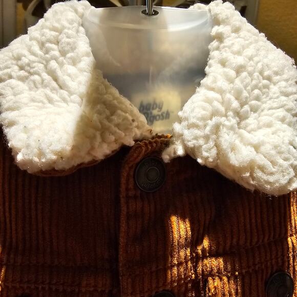 OshKosh B’Gosh Baby Jacket 3M Brown Corduroy Sherpa Lined Collar Cozy Winter - Picture 8 of 11